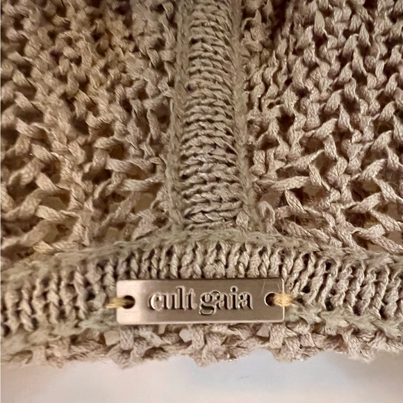 cult gaia hooded sweater. Woven cotton, ties in back. Lightly worn. - Picture 5 of 5